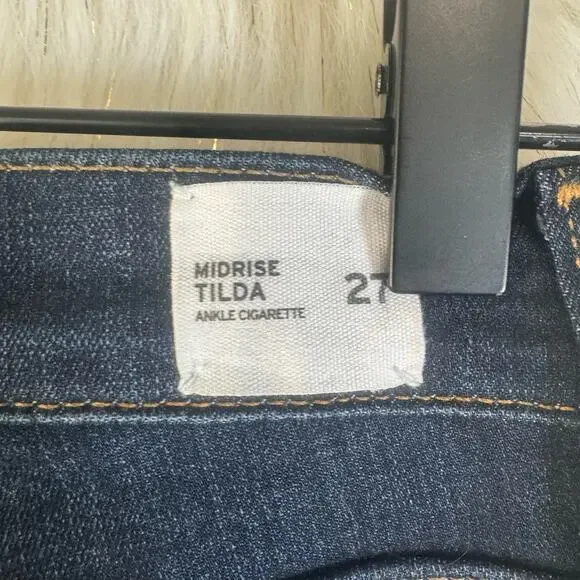 NWT Hudson Mid Rise Tilda Ankle Cigarette Leg Jeans Dark Wash Blue Womens Sze 27 - Picture 9 of 13